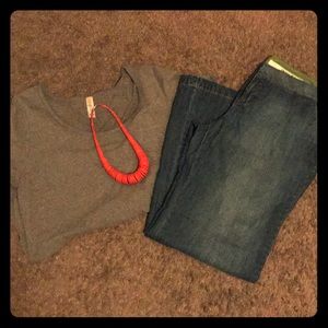 DKNY Jeans Petite wide leg jeans